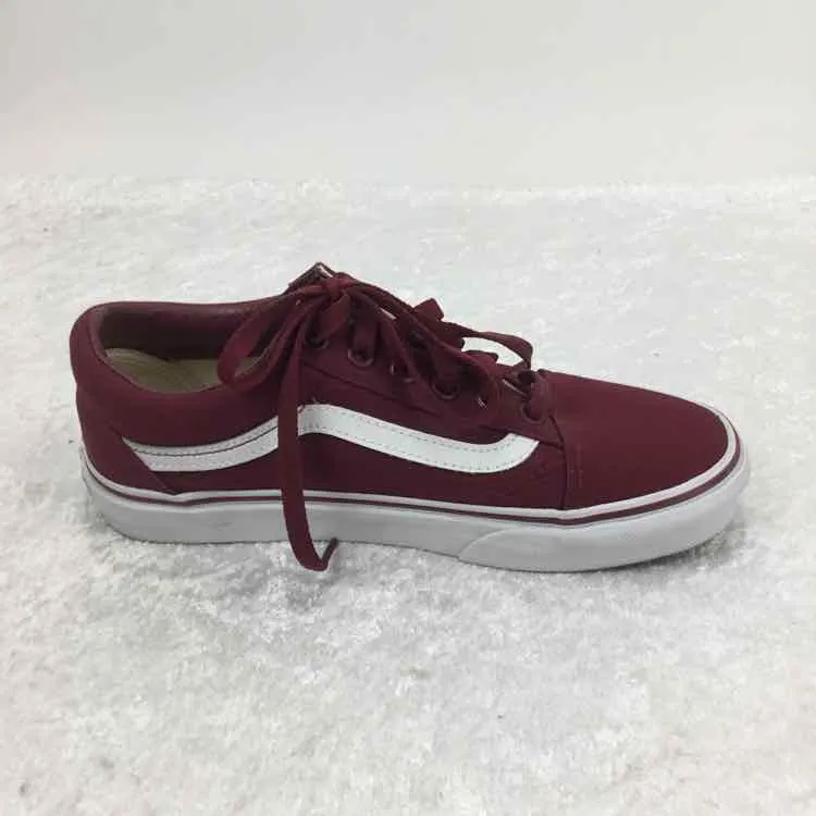 Vans Women Size 6.5 Plum/white Cloth Lace Up Sneakers