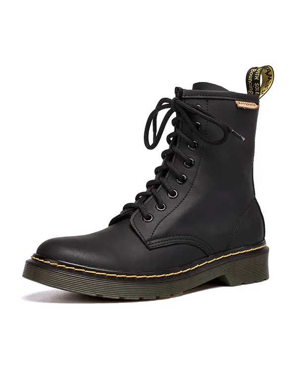 Winter Autumn Smooth Leather Lace Up Dr Marten Boots