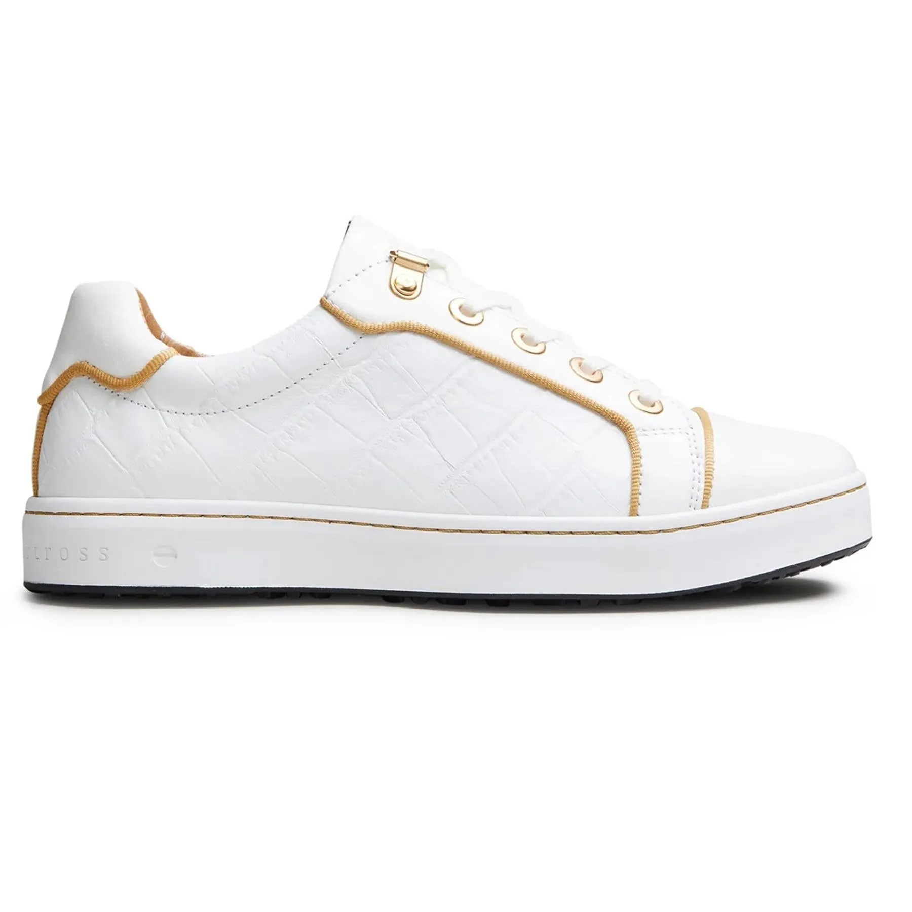 Womens Buckingham Golf Shoe White/Gold - AW24