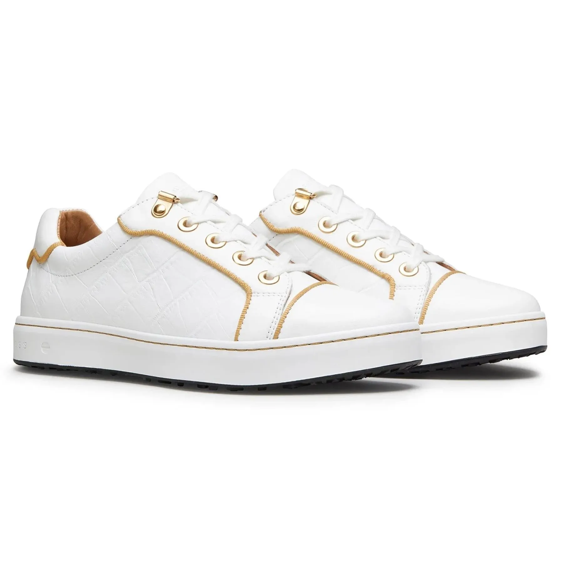 Womens Buckingham Golf Shoe White/Gold - AW24