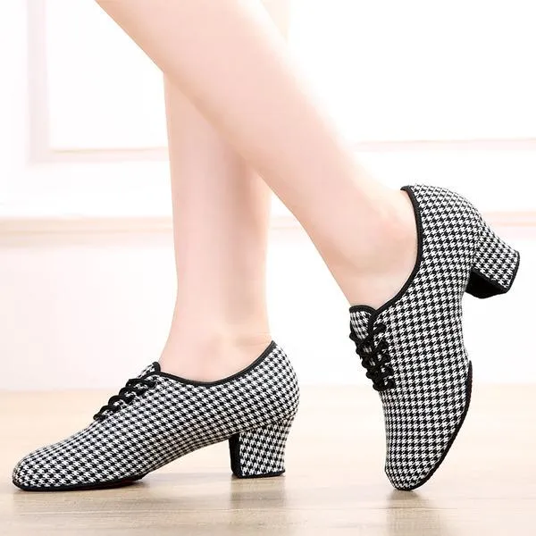 Women's Cloth 5cm Heel Teaching & Practice Shoes Ballroom Dance Shoes