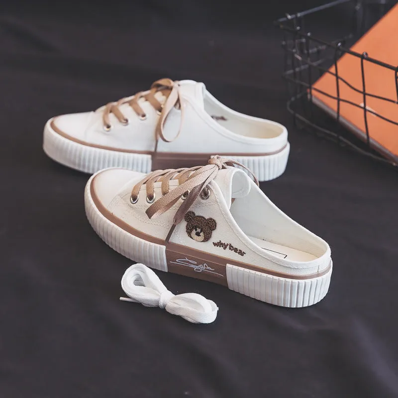 Women's Summer Bear Korean Style Breathable Canvas Shoes